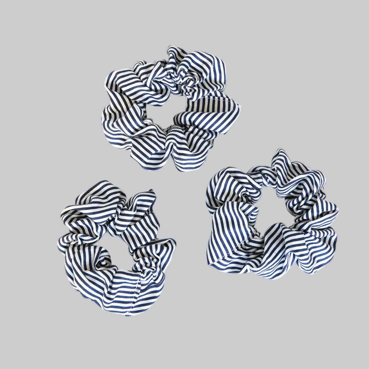 Navy Pinstripe Scrunchie