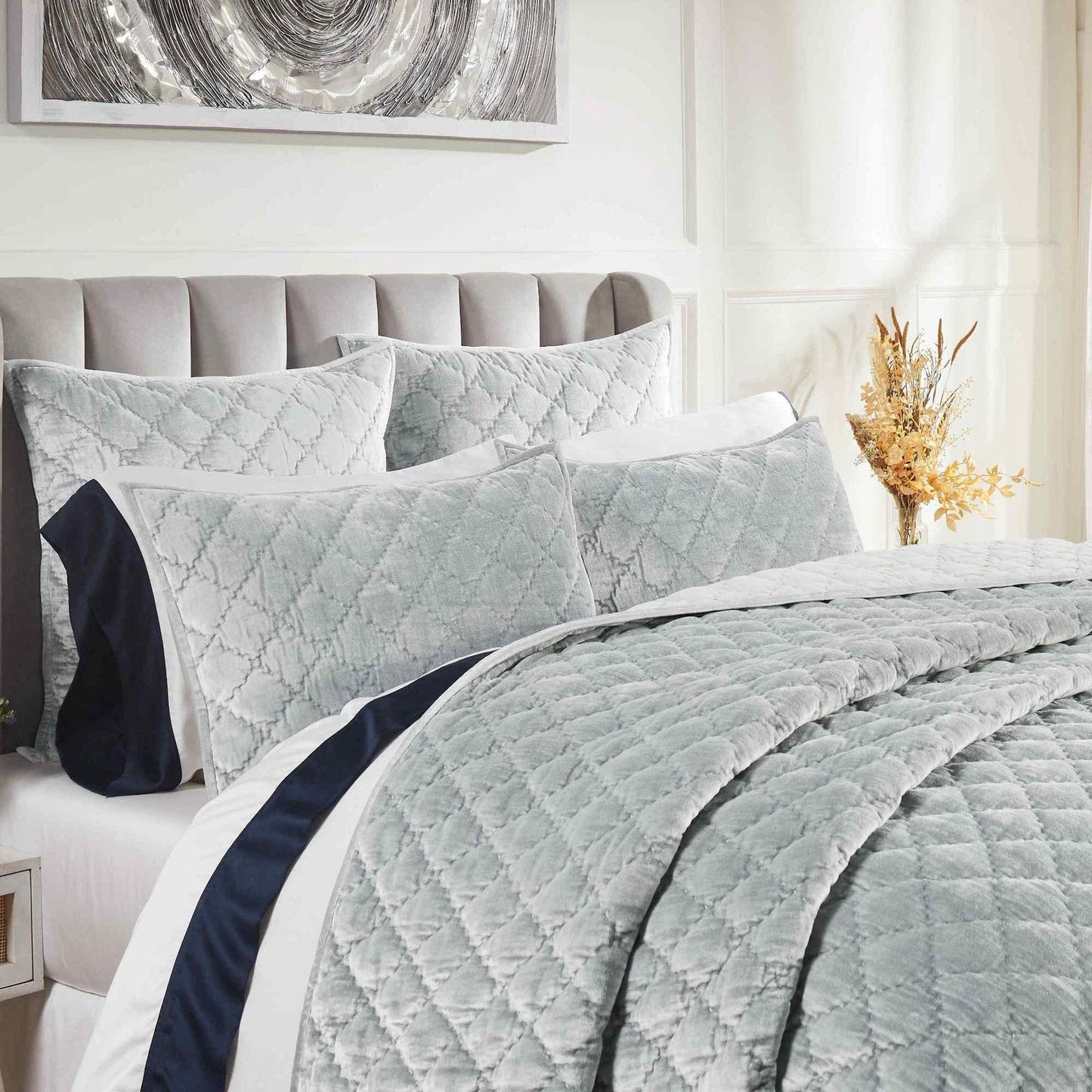 Clermont Diamond Velvet Quilt