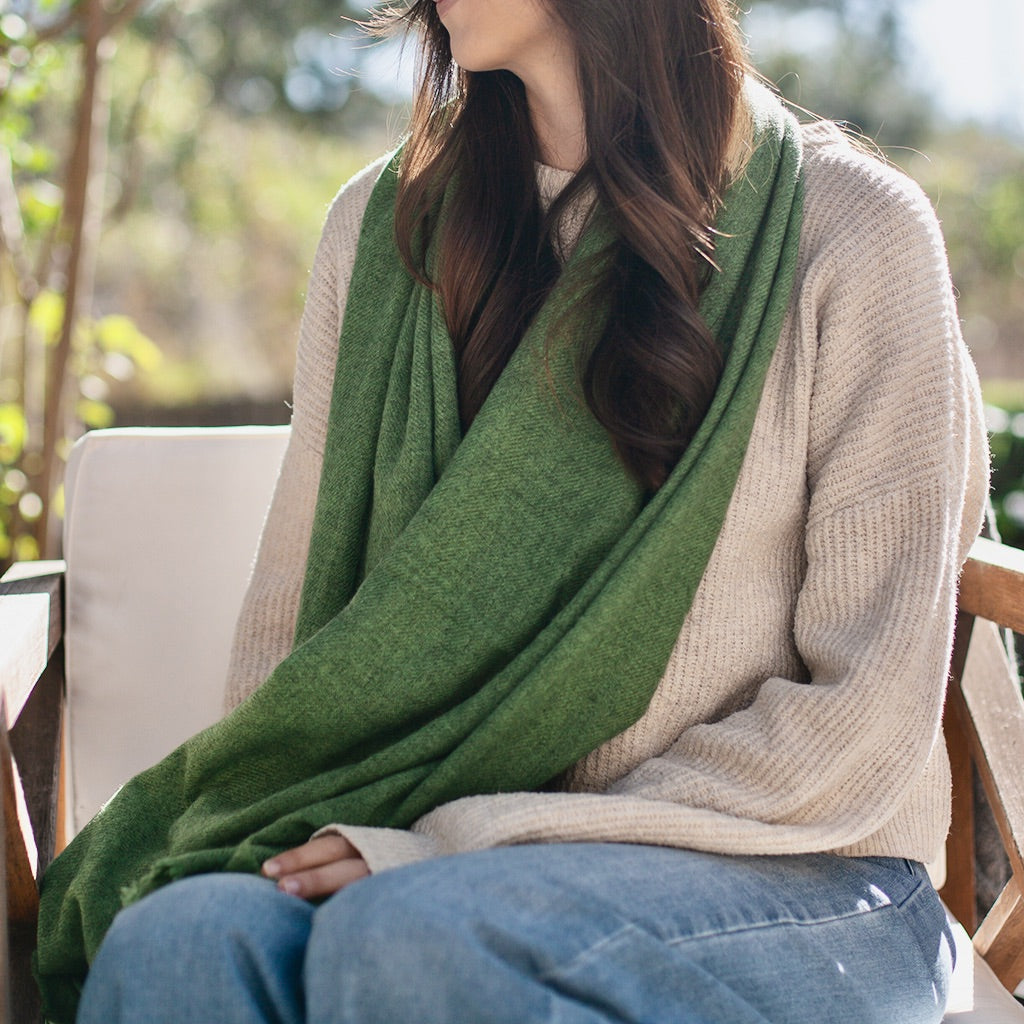 Emerald Handloom Cashmere Scarf