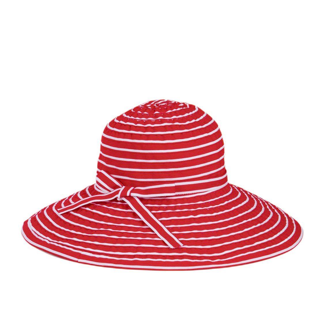 Women's Ribbon Braided Large Brim Hat with a Bow