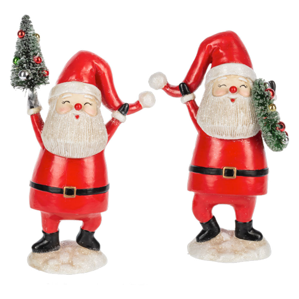 Holly Jolly Santa w/ Wreath Figurine