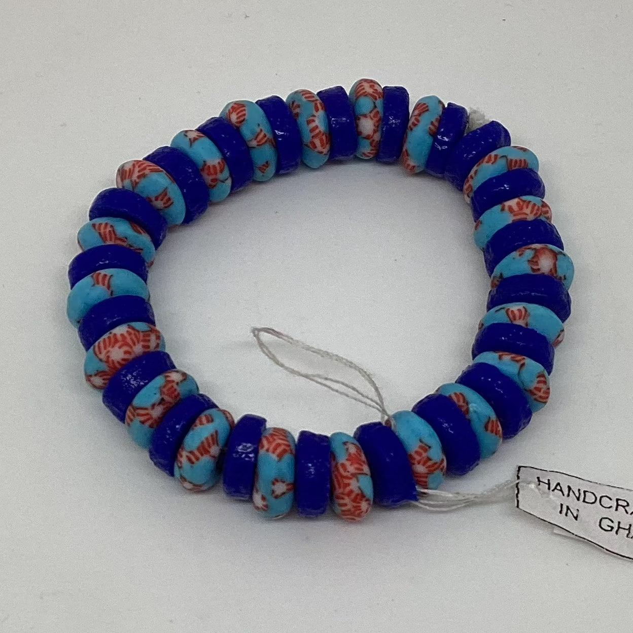 Stretchy Recycled Glass Bead Bracelet