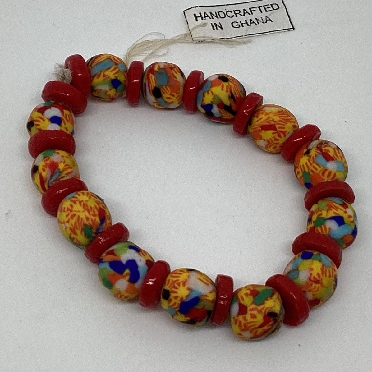 Stretchy Recycled Glass Bead Bracelet