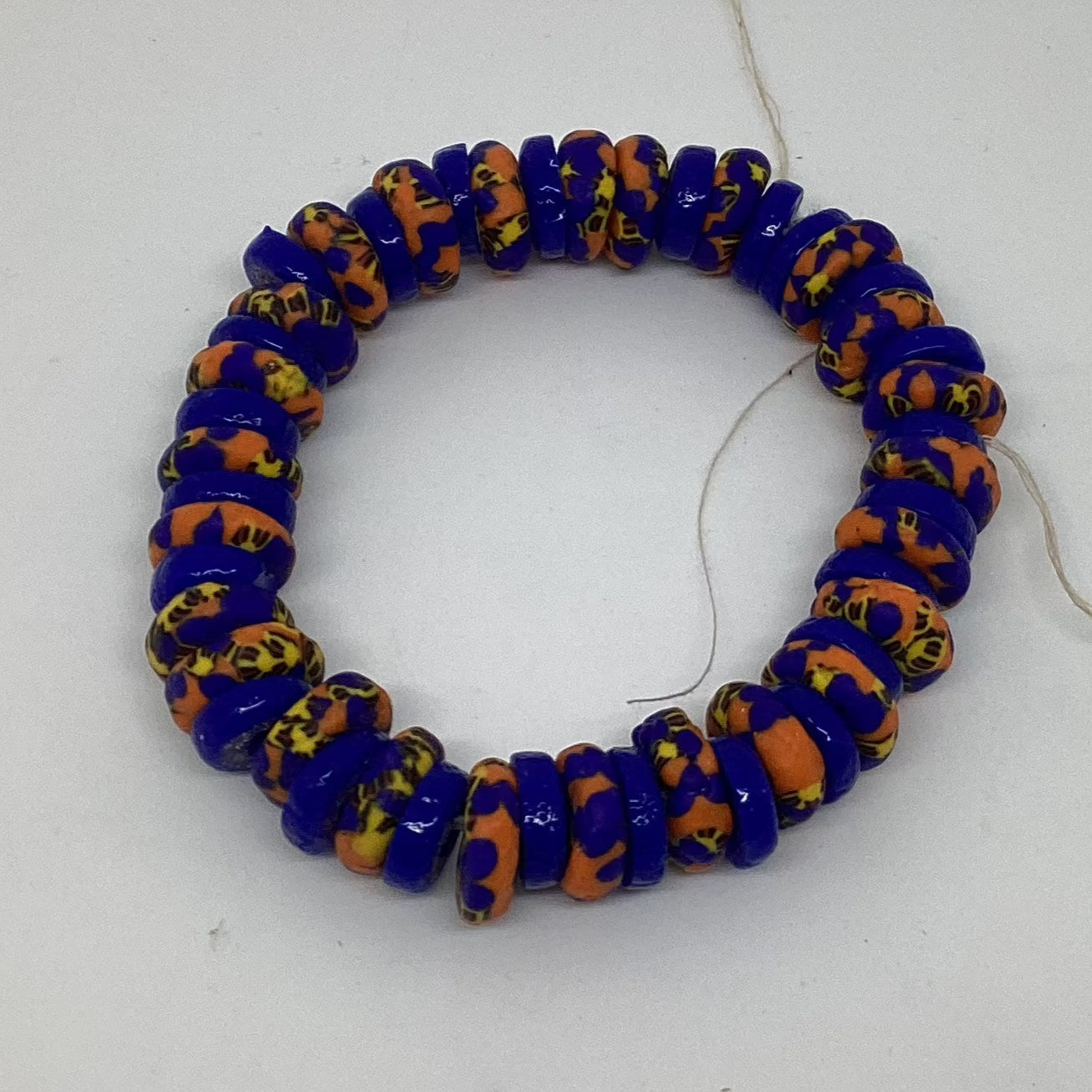 Stretchy Recycled Glass Bead Bracelet