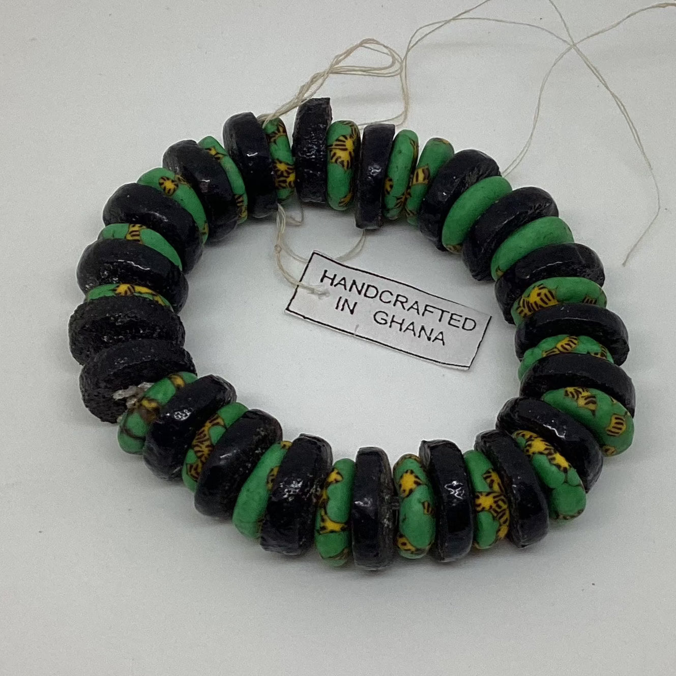 Stretchy Recycled Glass Bead Bracelet
