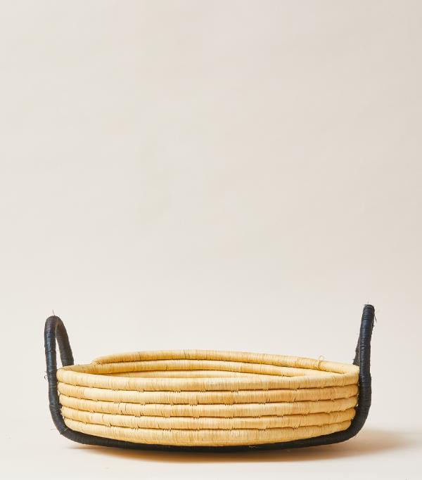 Contrast Handle Raffia Tray