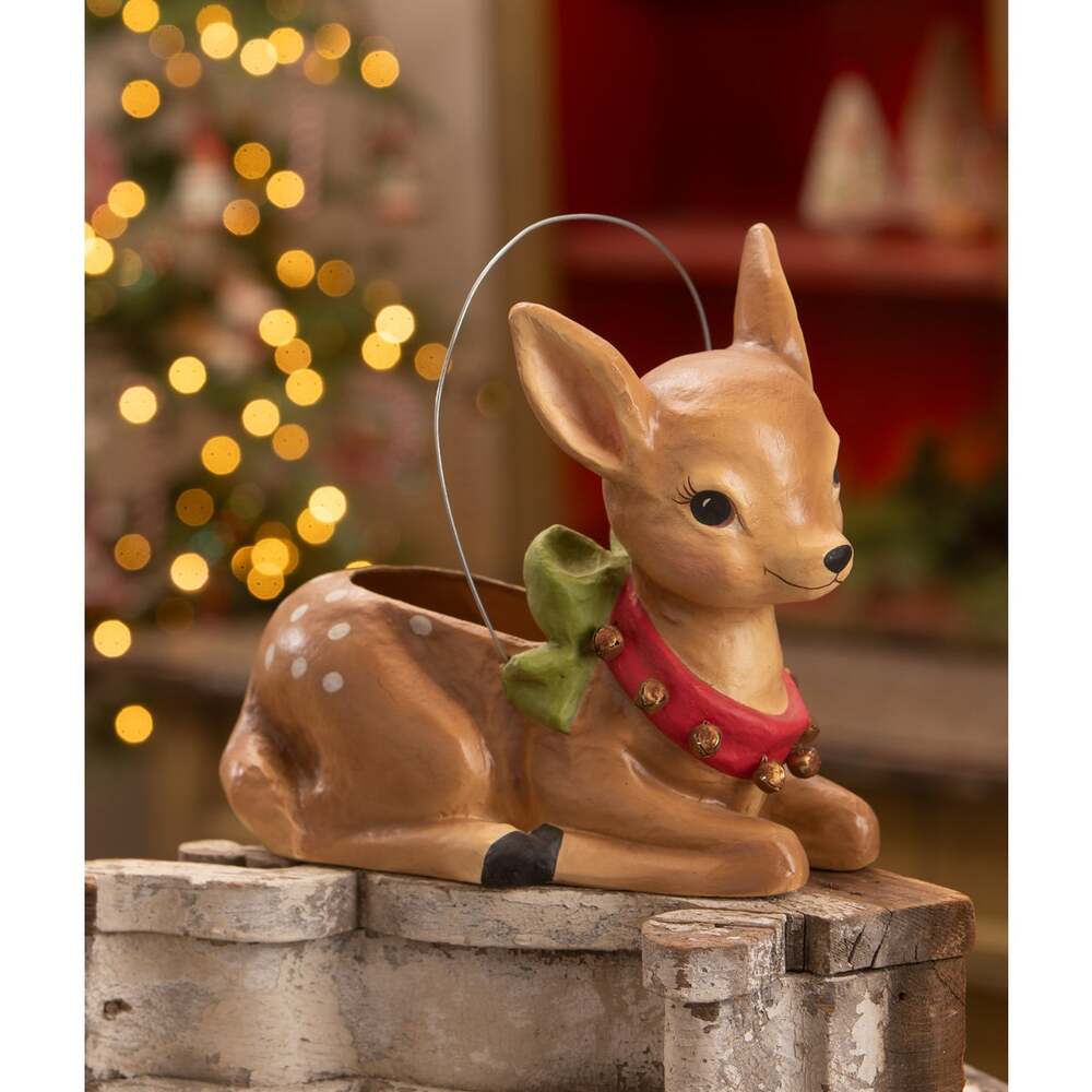 Jingle Bell Reindeer Bucket by Bethany Lowe Designs
