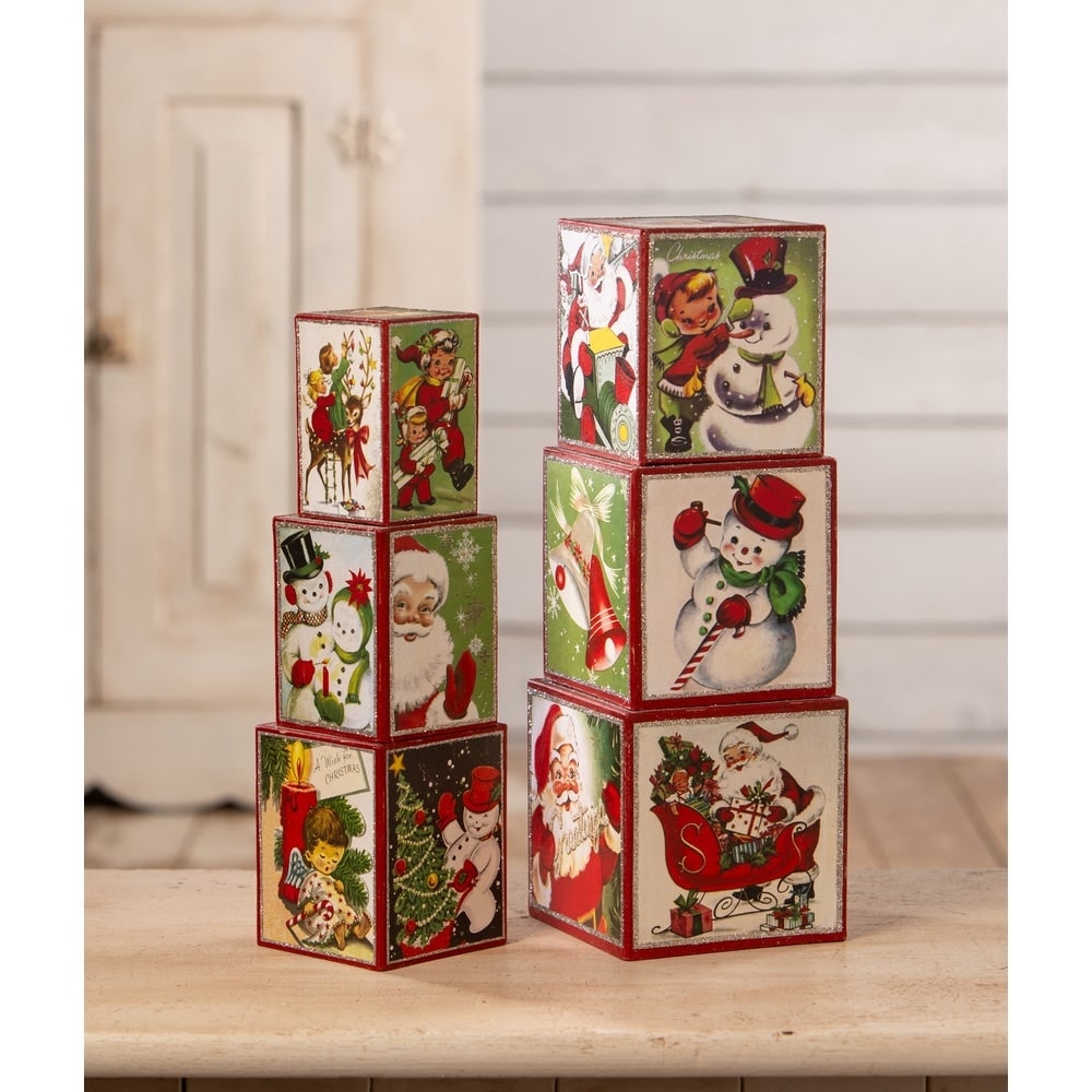 Kitschmas Stacking Blocks S6 by Bethany Lowe Designs