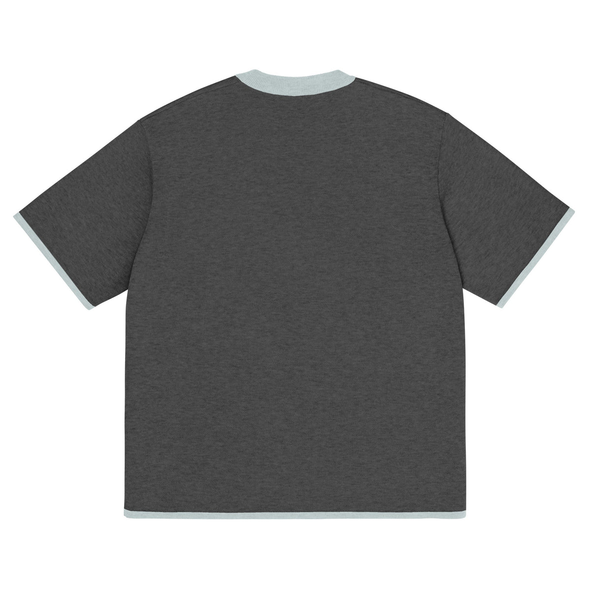 Charcoal with Powder Trim Knitted classic tee