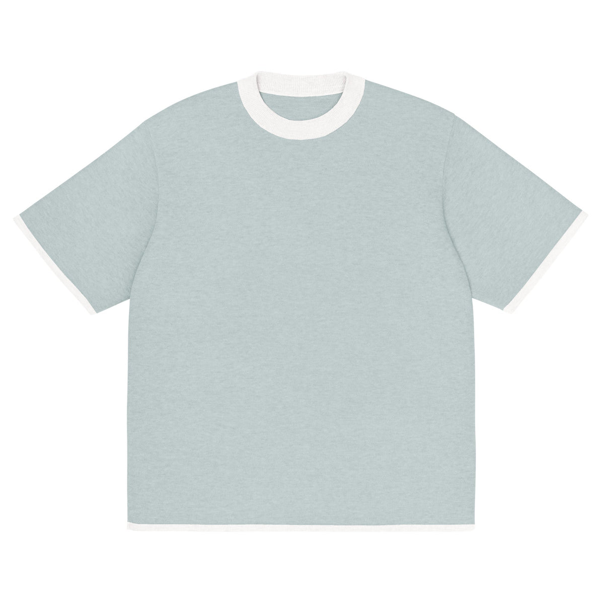 Powder Blue with White Trim Knitted classic tee