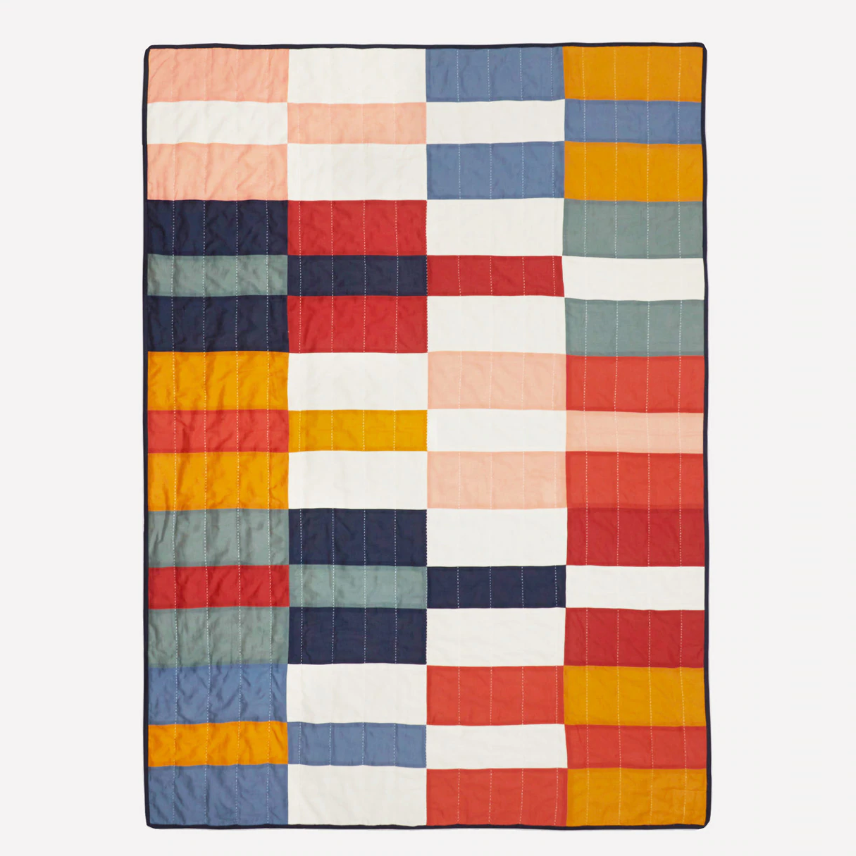 Kantha Quilted Throw Blanket | Multi-Check
