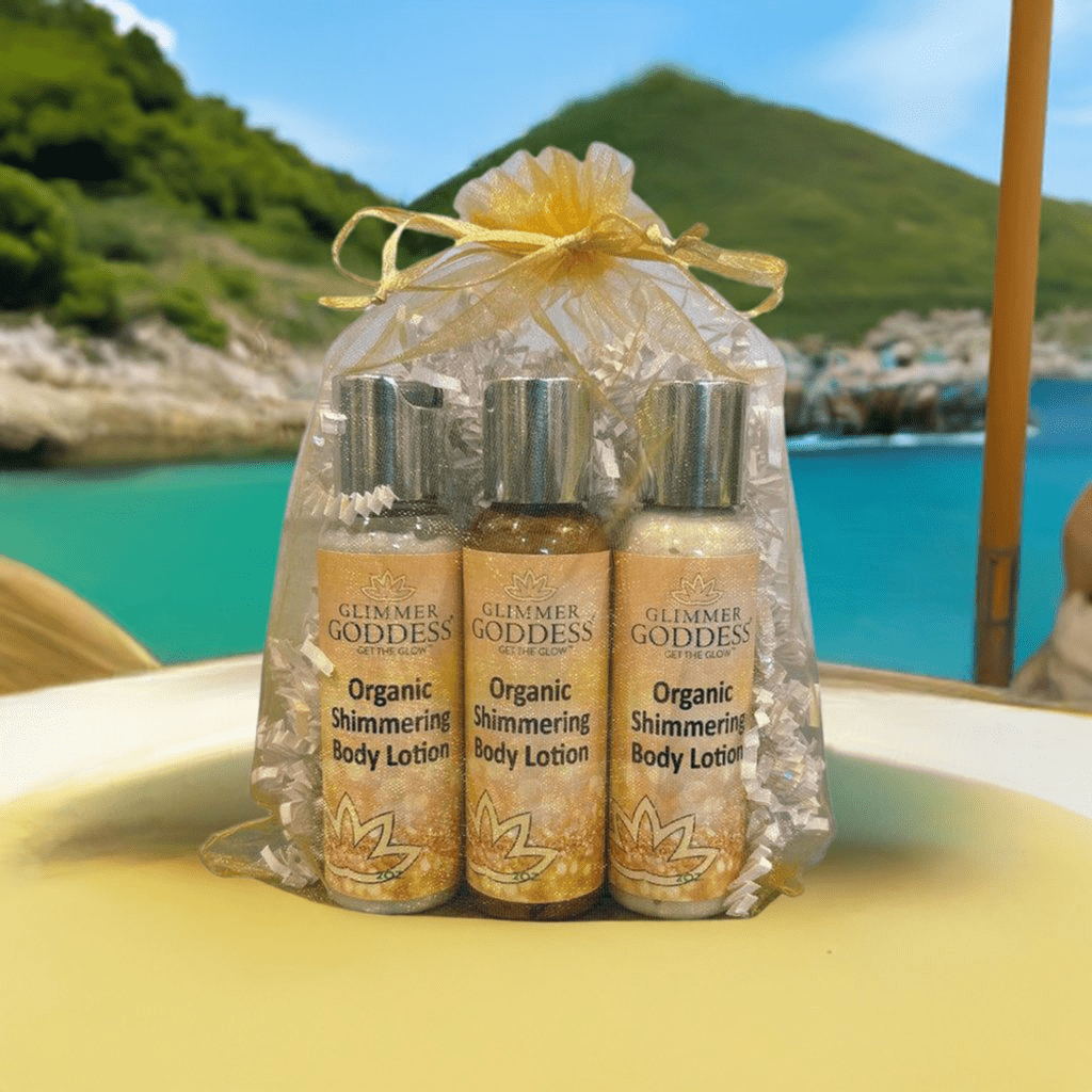 Organic Shimmer Body Lotion Mini Gift Set (Travel 2 oz x3)