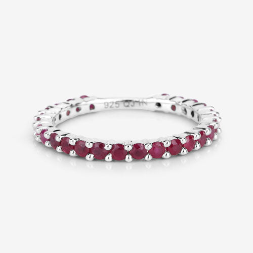 1.04 Carat Genuine Ruby .925 Sterling Silver Ring