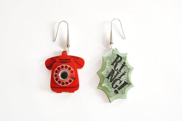 Retro Telephone Earrings by Laliblue