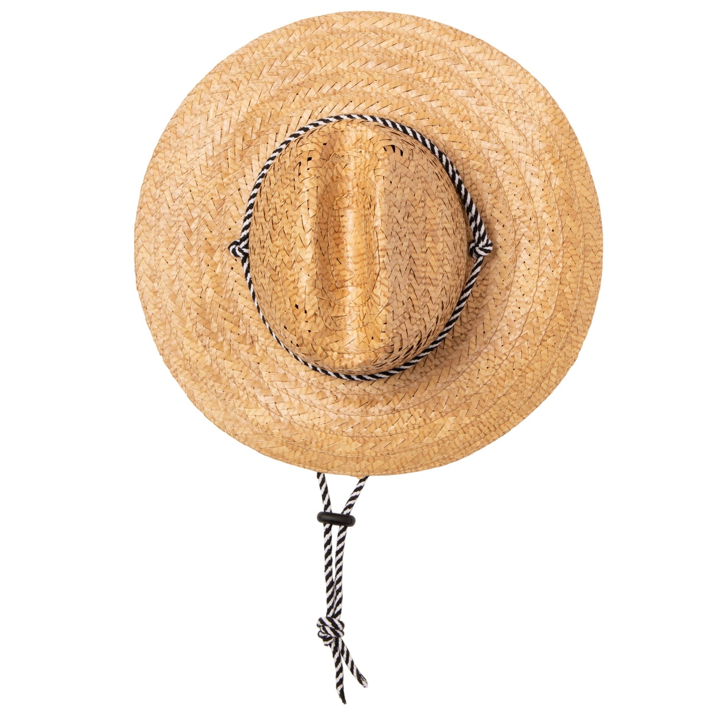 Men's kwai braided straw lifeguard with adjustable black and white chin cord (RSM586)