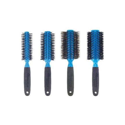 Azzurro Wood Barrel Round Boar Bristle Hair Brush