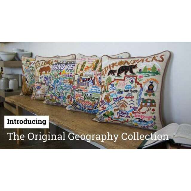 St. Louis Hand-Embroidered Pillow by CatStudio
