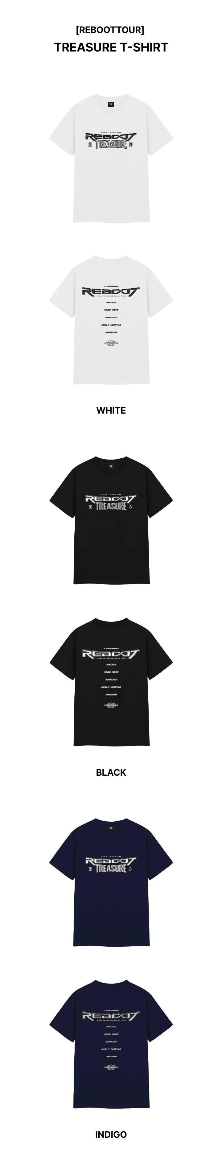 Treasure - Reboot 2024 Treasure Relay Tour Official MD Treasure T-Shirt Indigo