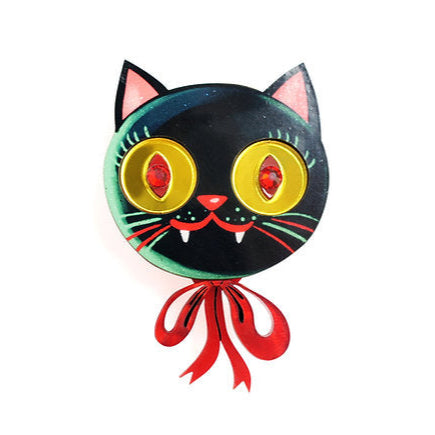 Vampire Kitten Balloon Brooch by Laliblue