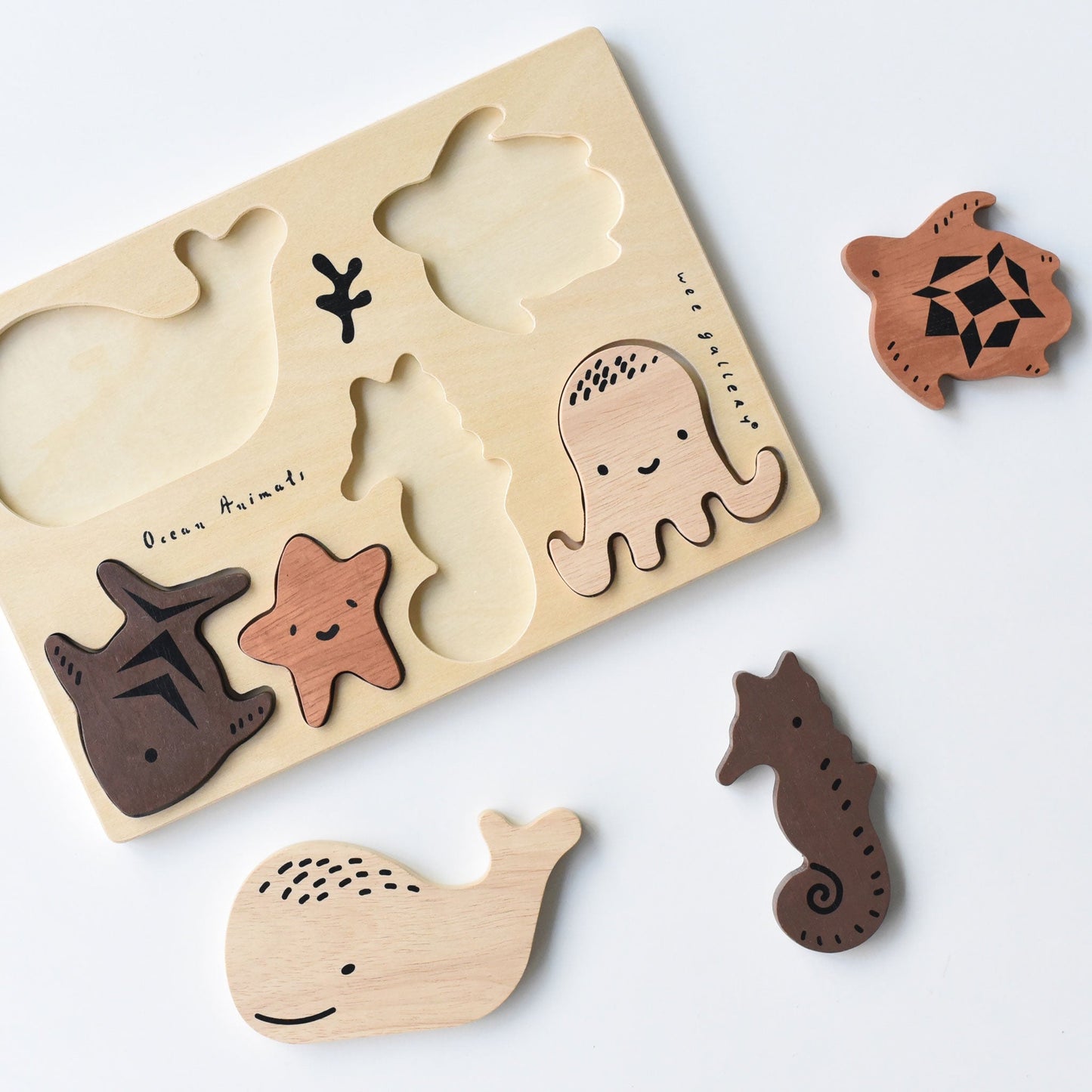 Wooden Tray Puzzle - Ocean Animals - Osadia Concept Store