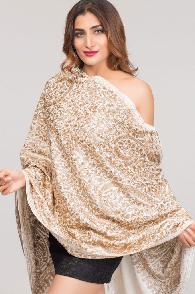 Tanaya Ivory Shawl - Osadia Concept Store