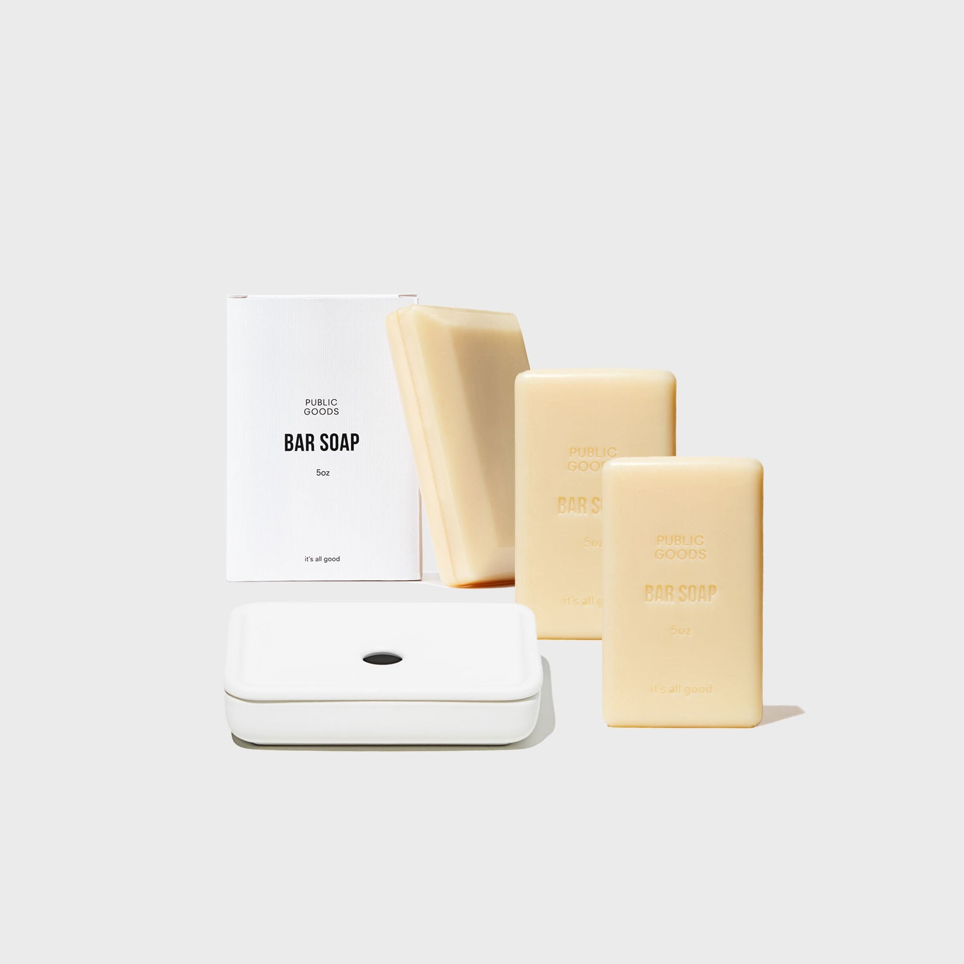 Stoneware Soap Dish + Bar Soap 3-Pack - Osadia Concept Store