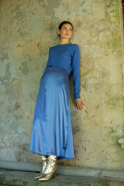 Crop Sweater - Azure