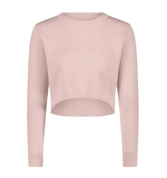 Crop Sweater Spring Knit- Baby Pink