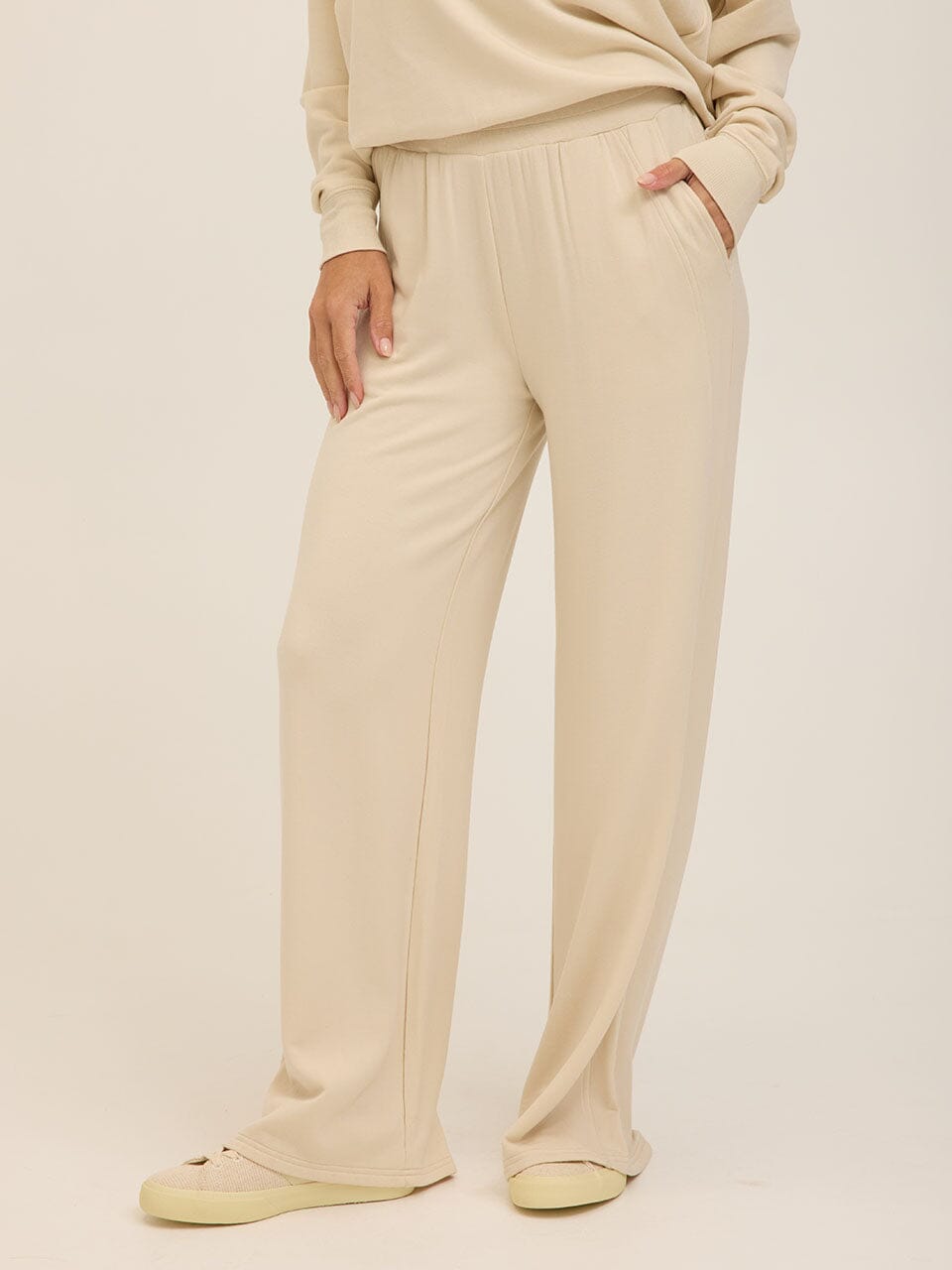 Esmeralda Feather Fleece Wide Leg Pant