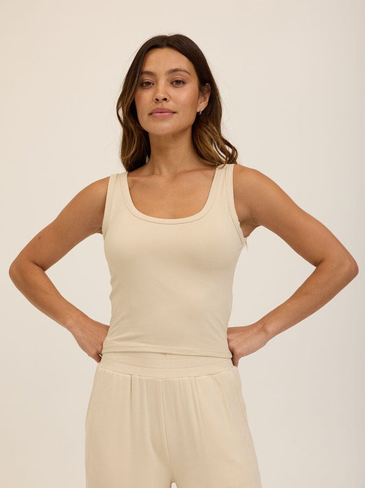 Mirabel Luxe Jersey Fitted Crop Tank
