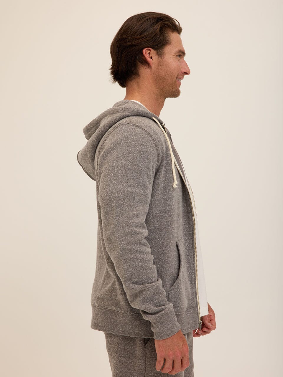 Triblend Zip Fleece Hoodie