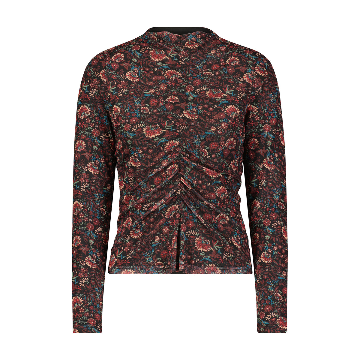 Gali Top- Burgundy Floral Mesh