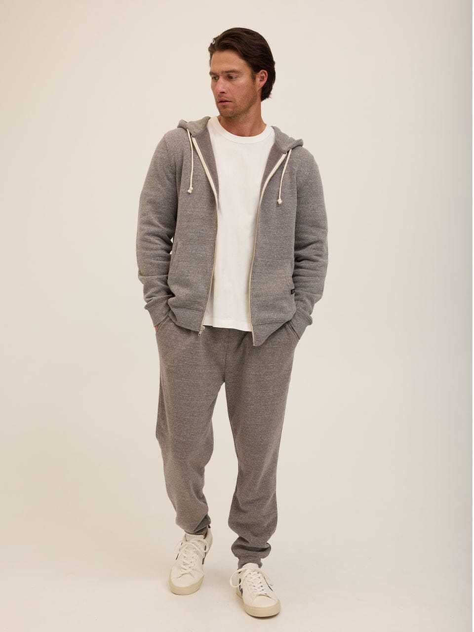 Triblend Zip Fleece Hoodie