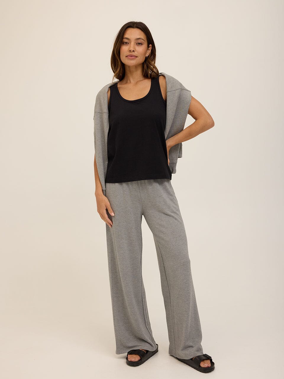 Esmeralda Feather Fleece Wide Leg Pant