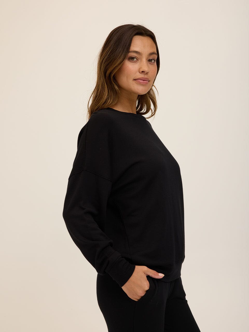 Cathy Boyfriend Feather Fleece Pullover