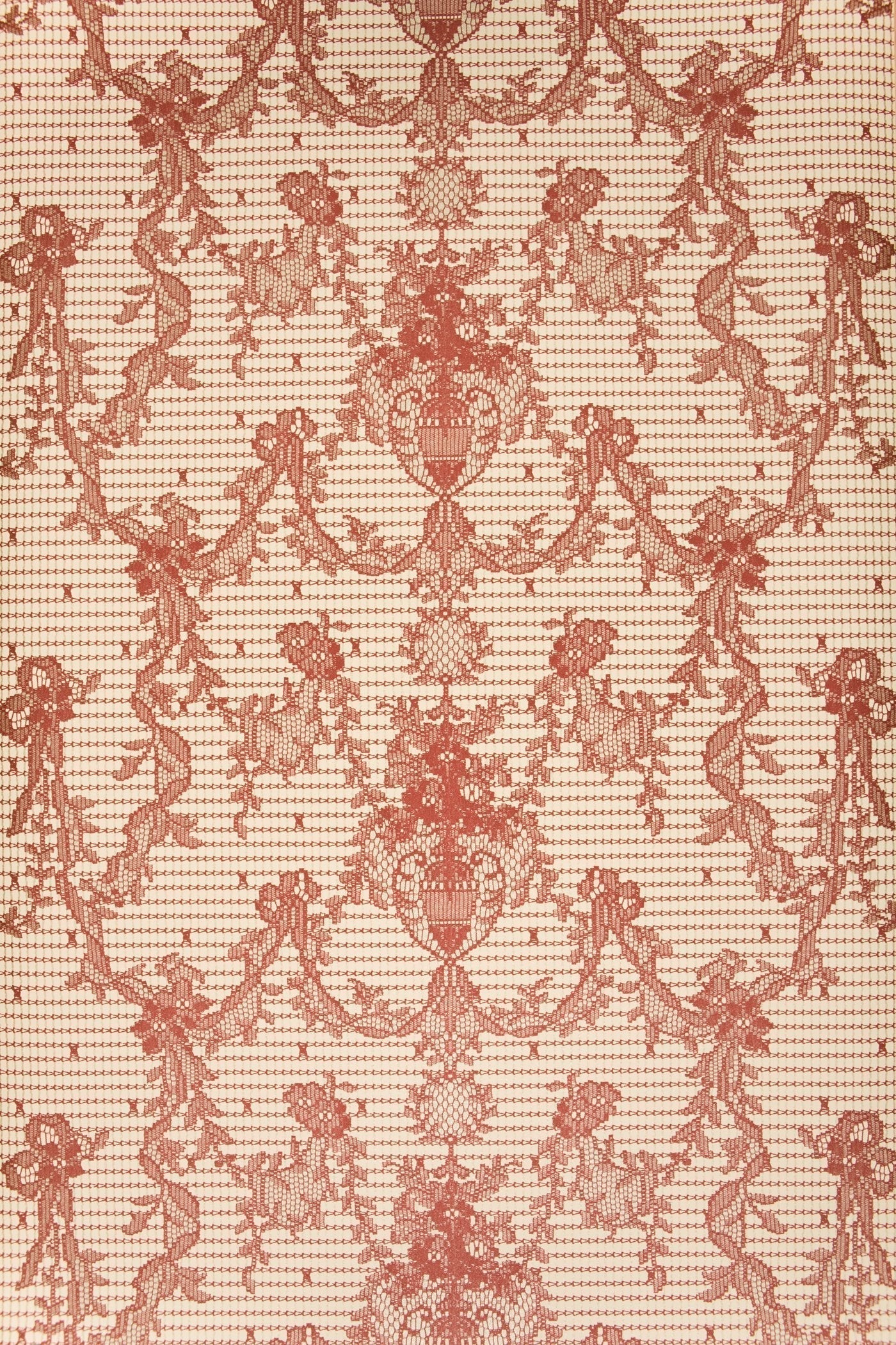 Prince of Scots Ribbon Damask Paper Lace Vinyl Wallpaper