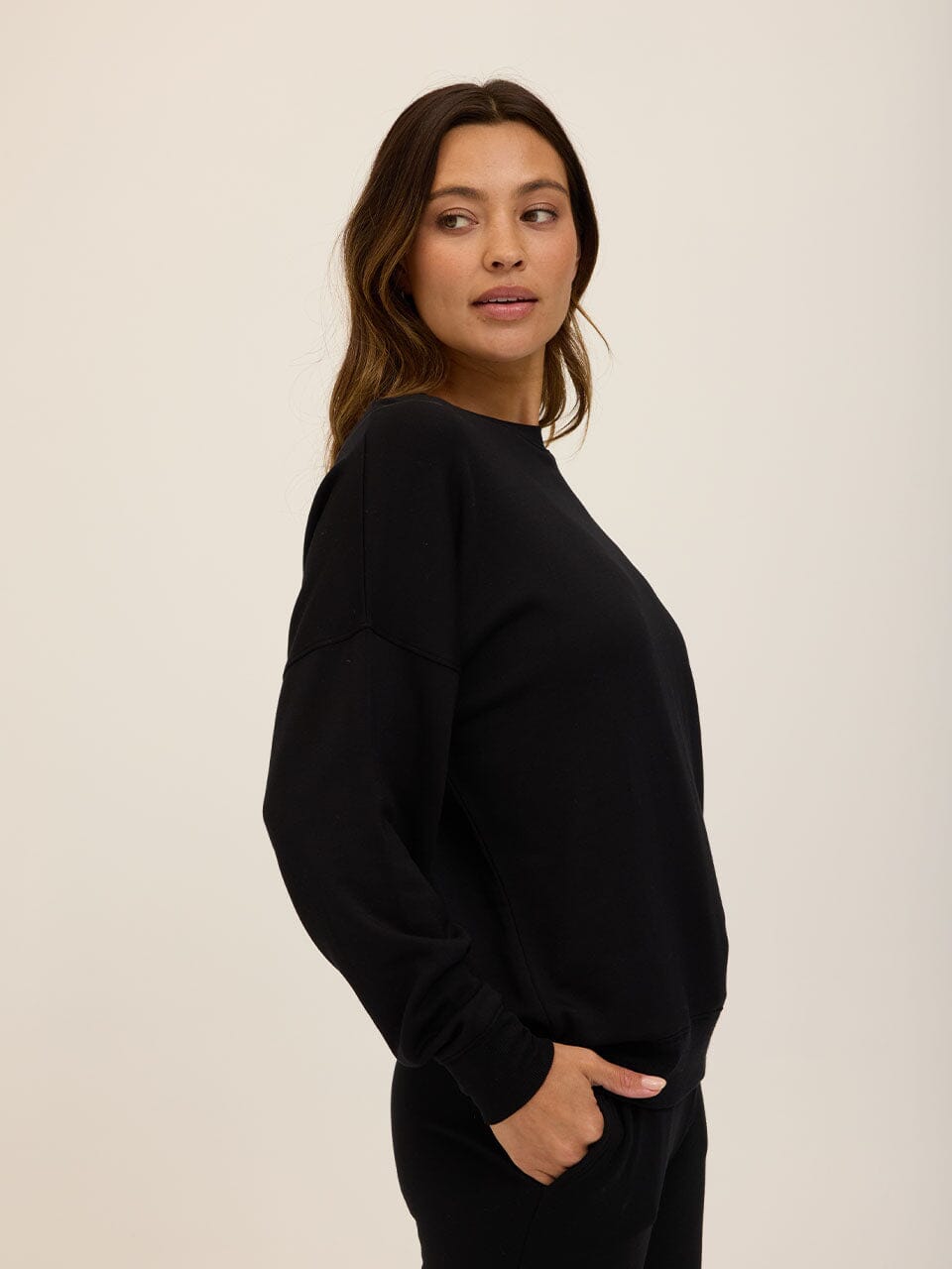 Cathy Boyfriend Feather Fleece Pullover