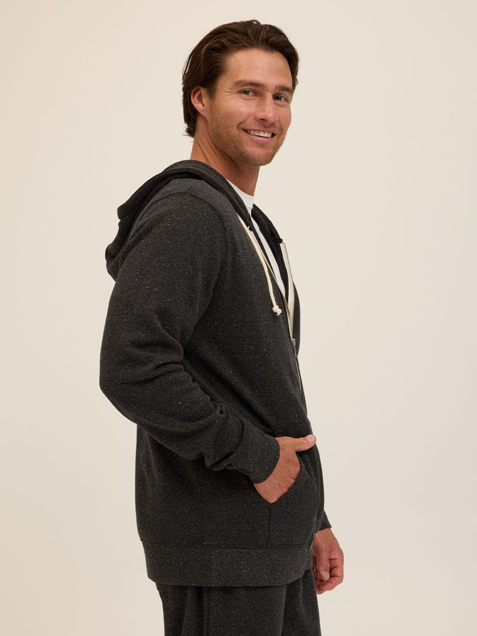 Triblend Zip Fleece Hoodie