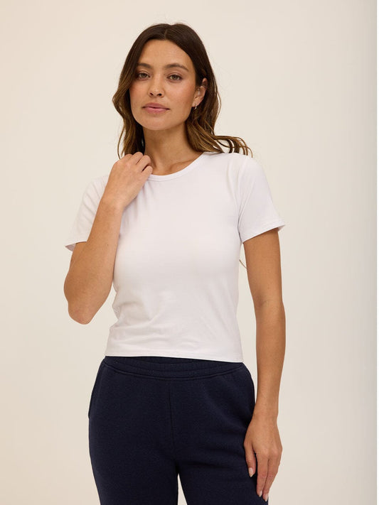 Guadalupe Heather Luxe Jersey Crop Tee