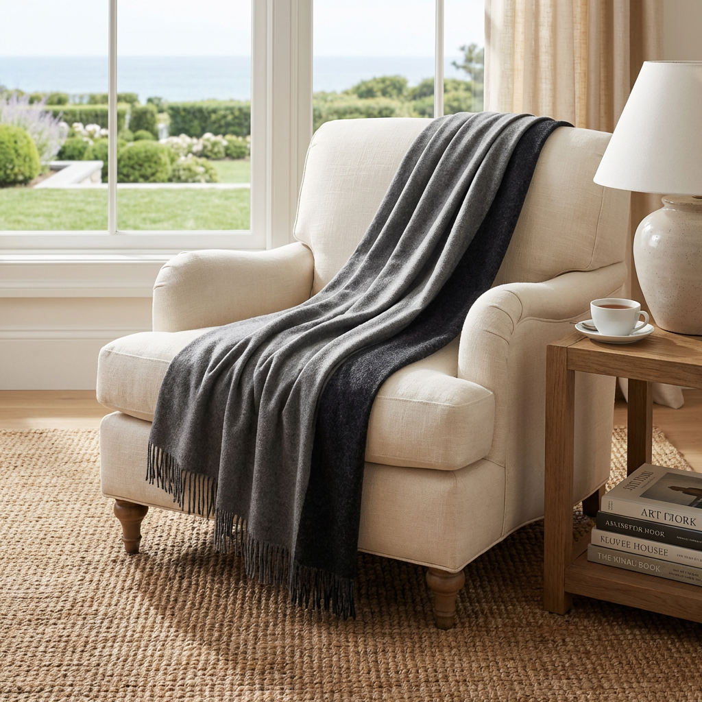 Highland Tweeds Reversible Double Cloth Throw (Silver/Grey)