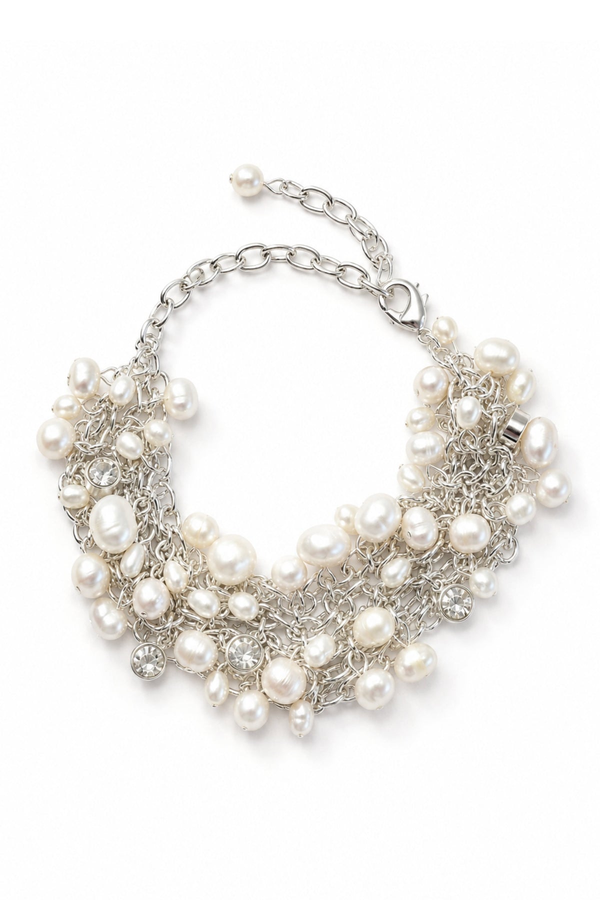 Cascading Pearl Statement Bracelet