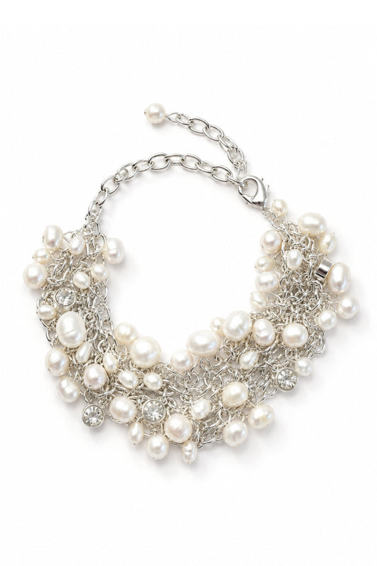 Cascading Pearl Statement Bracelet