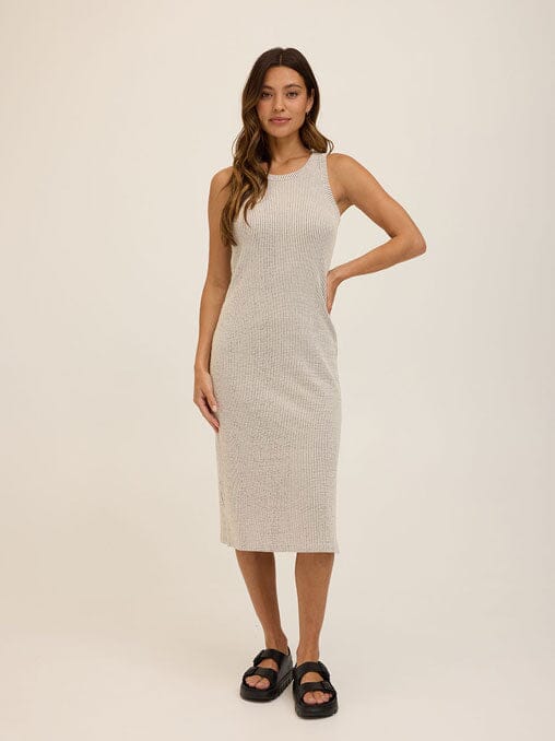Maddy Stretch Seersucker Tank Midi Dress