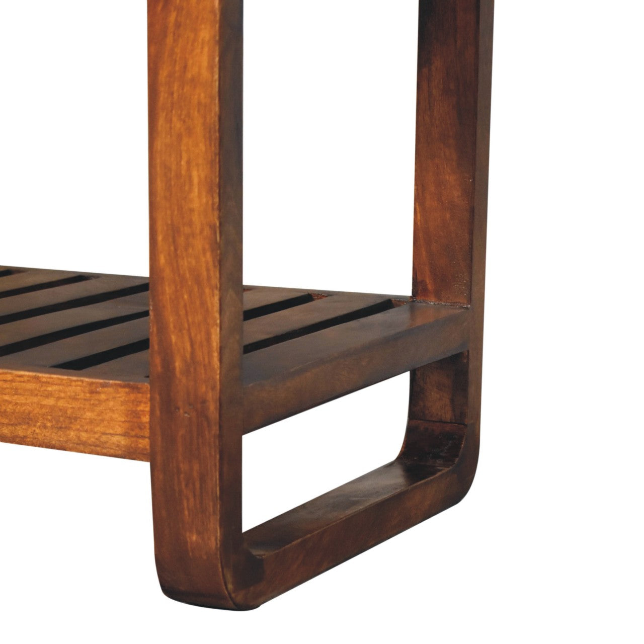 Solid Wood Small Buffalo Slatted Bench