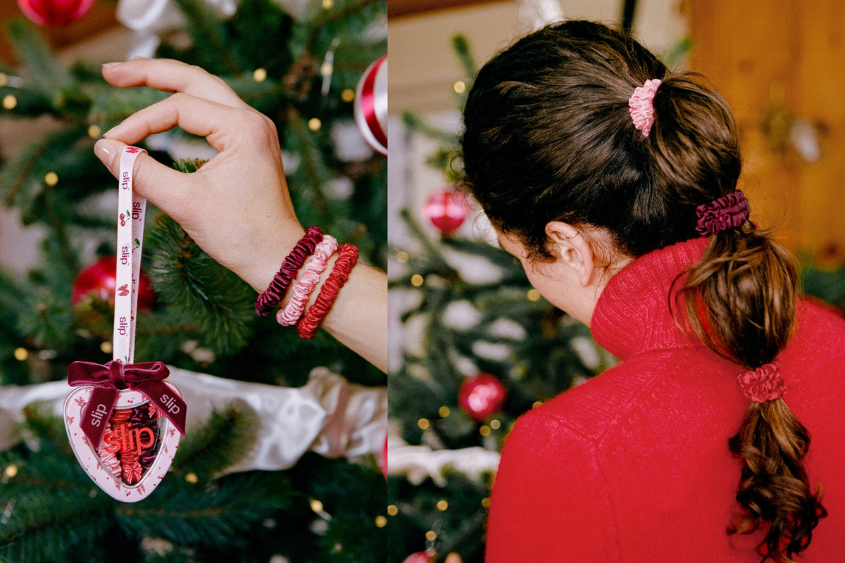 Emmie Skinny Scrunchie Tin Ornament
