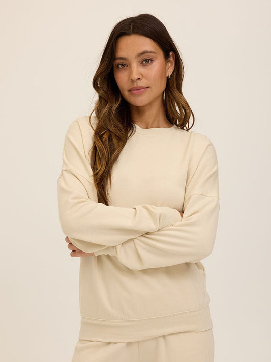 Cathy Boyfriend Feather Fleece Pullover