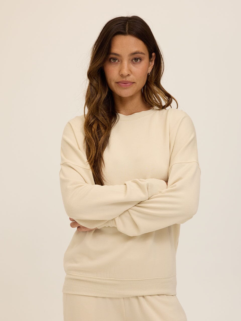 Cathy Boyfriend Feather Fleece Pullover