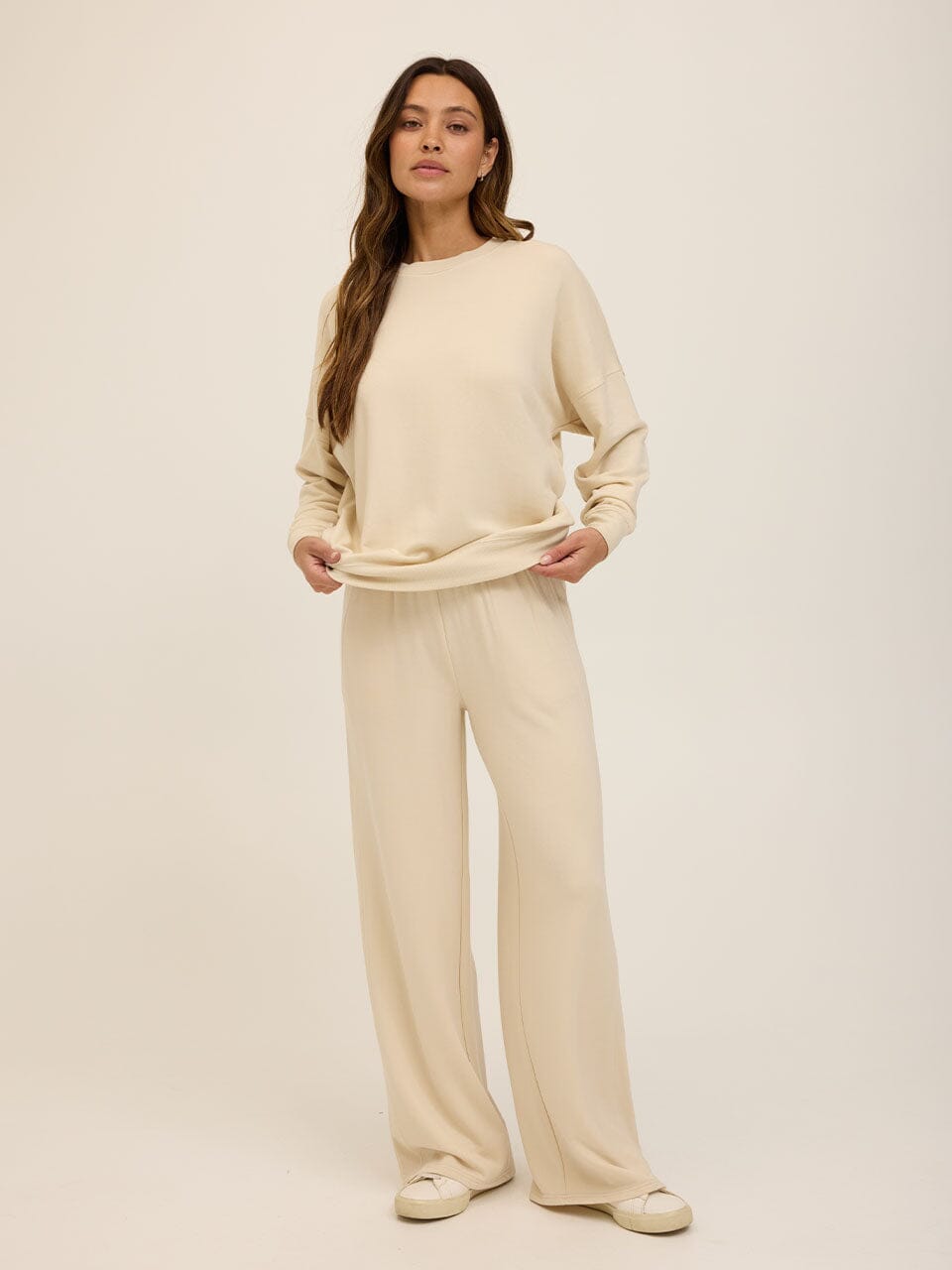 Cathy Boyfriend Feather Fleece Pullover
