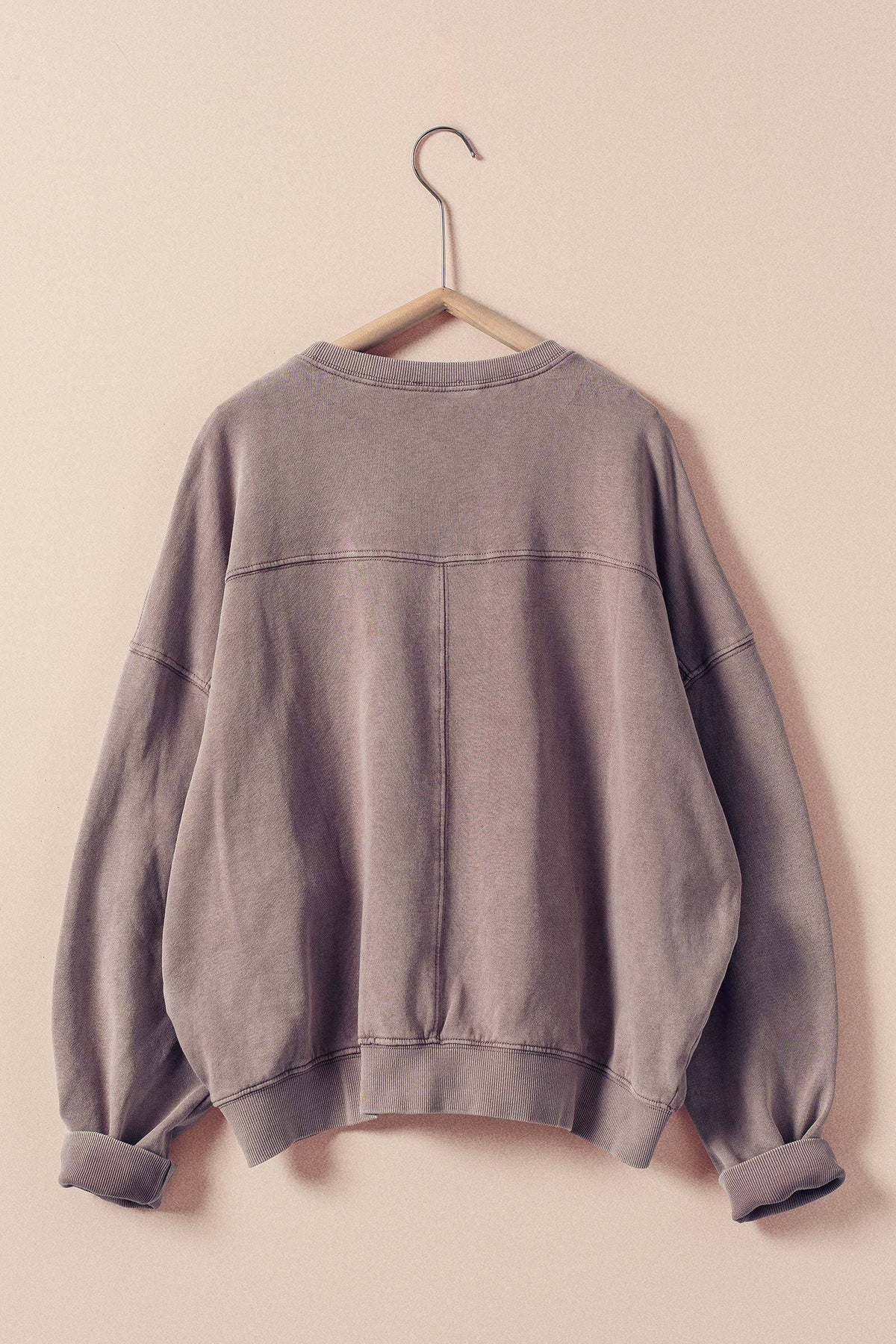Boho "Love" Embellished Mineral Wash Sweatshirt
