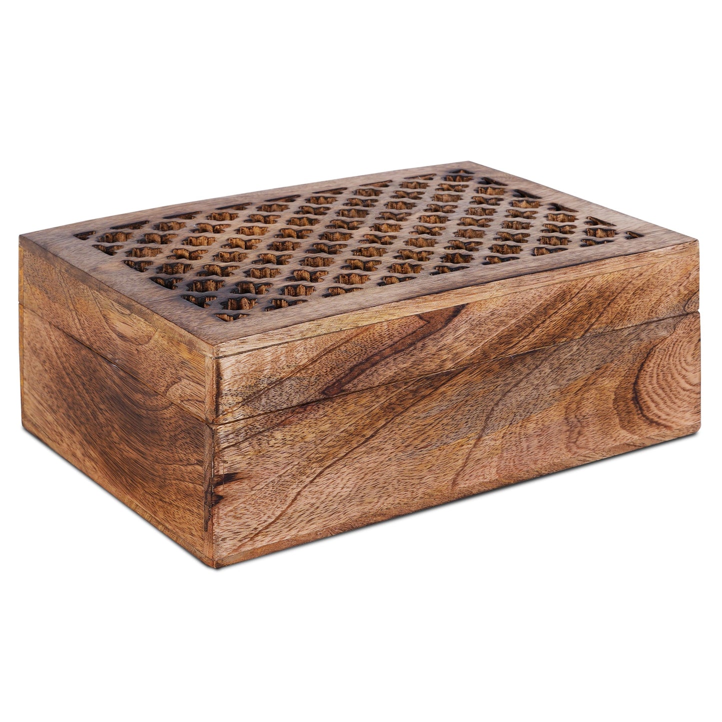 Medium Brown Trellis Decorative Wooden Handmade Boxes